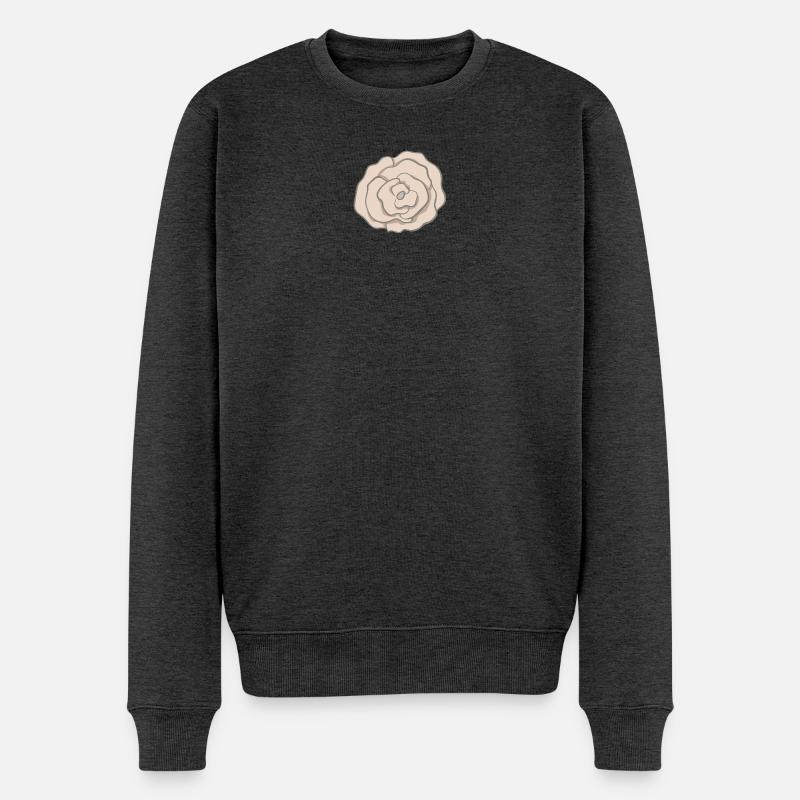 Blume - Männer Premium Bio Pullover - Anthrazit meliert