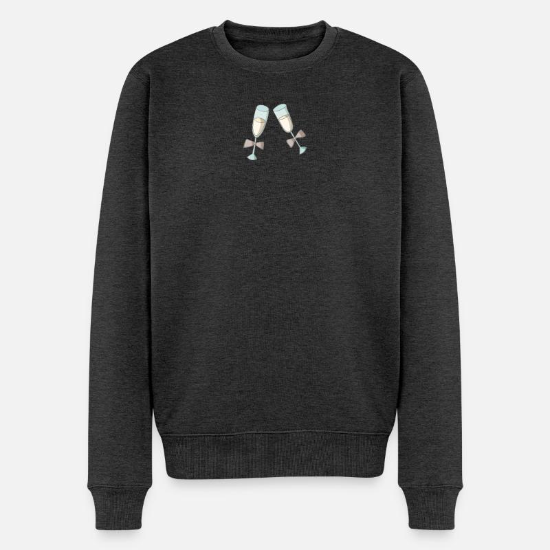 Sekt - Männer Premium Bio Pullover - Anthrazit meliert