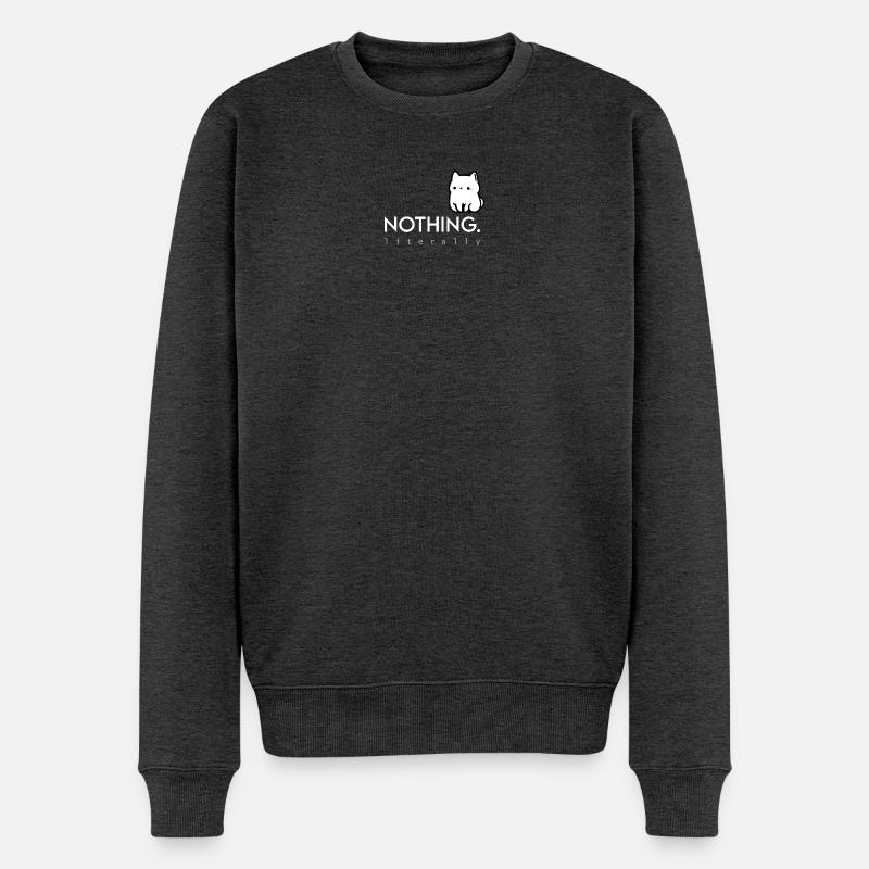 Kawaii Chat Blanc Rien - Pull Premium bio Homme - anthracite chiné