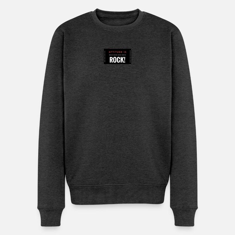 Hard Attitude Rock Poster Beschreibung - Männer Premium Bio Pullover - Anthrazit meliert