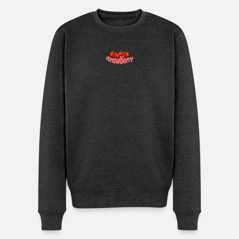 STRAWBERRY - Männer Premium Bio Pullover - Anthrazit meliert