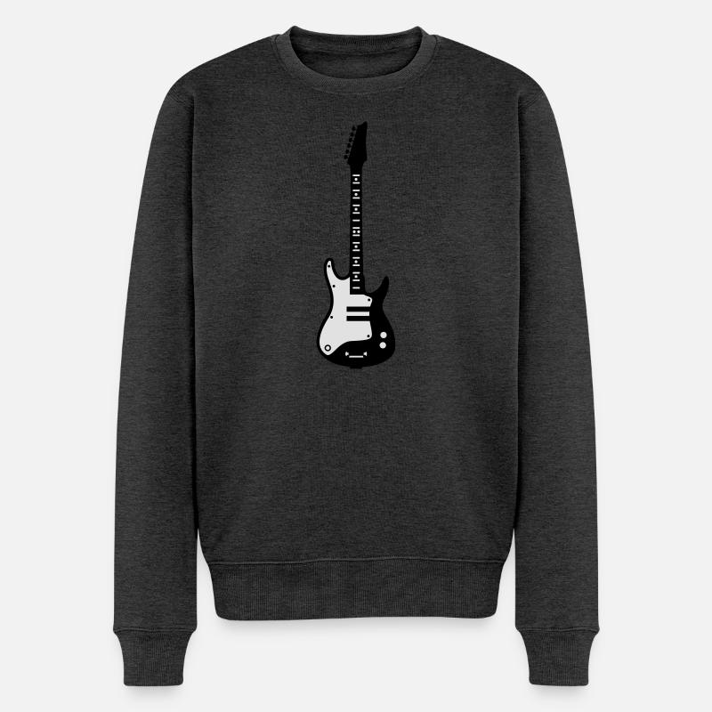 Gitarre - Männer Premium Bio Pullover - Anthrazit meliert