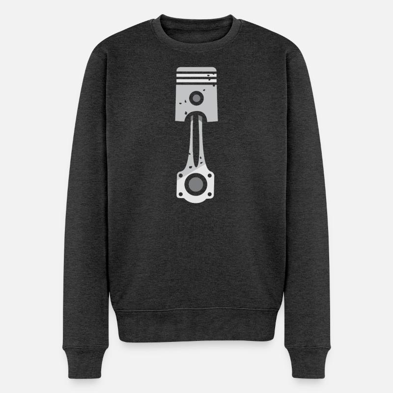 Gekreuzte Kolben Motor Design - Männer Premium Bio Pullover - Anthrazit meliert