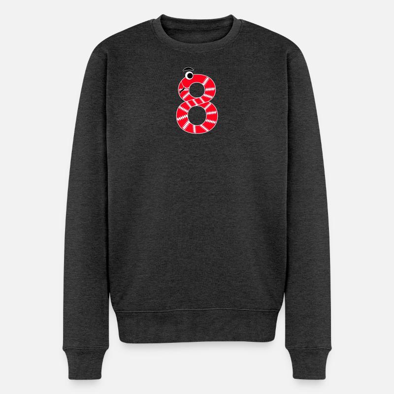 Numéro 8 Serpent Rouge Enfants - Pull Premium bio Homme - anthracite chiné