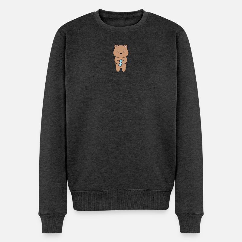 Ours Ours brun - Pull Premium bio Homme - anthracite chiné