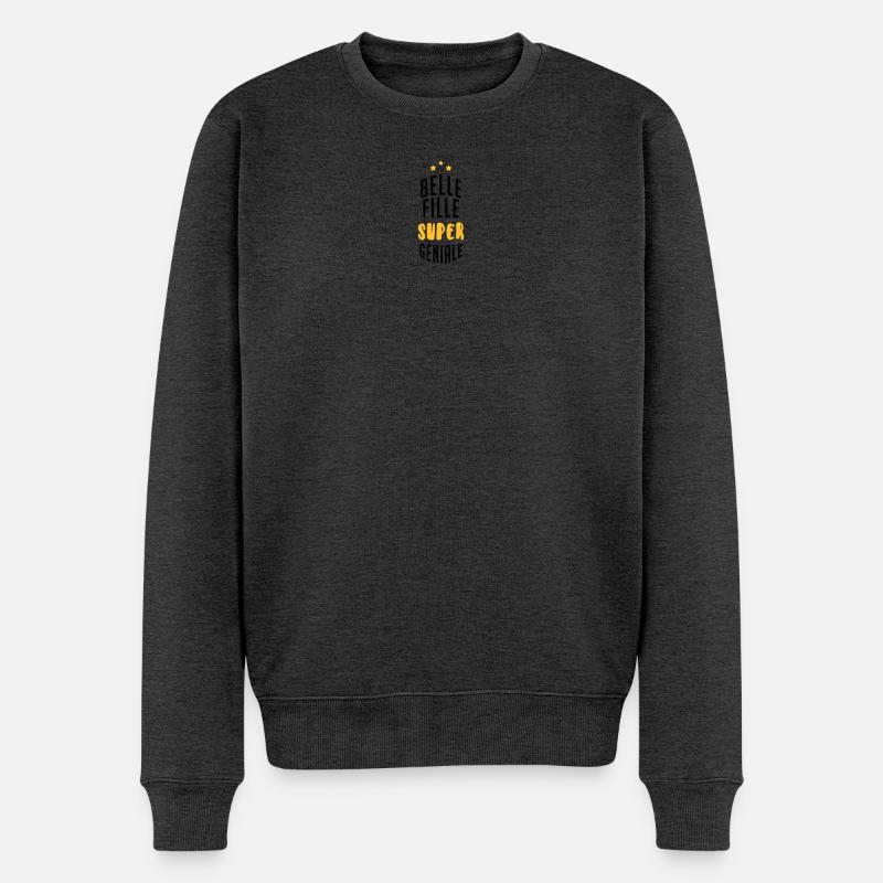 Stieftochter / Schwiegersohn / Sohn / Tochter - Männer Premium Bio Pullover - Anthrazit meliert