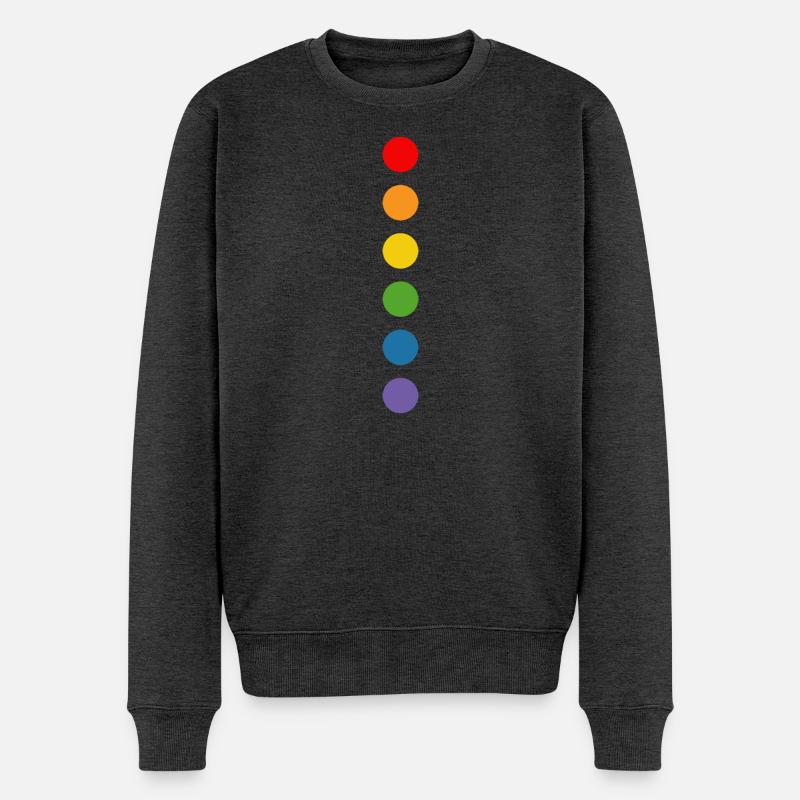 Regenbogen rounds - Männer Premium Bio Pullover - Anthrazit meliert