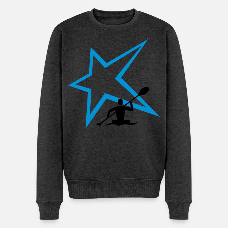 Kanu Stern - Männer Premium Bio Pullover - Anthrazit meliert