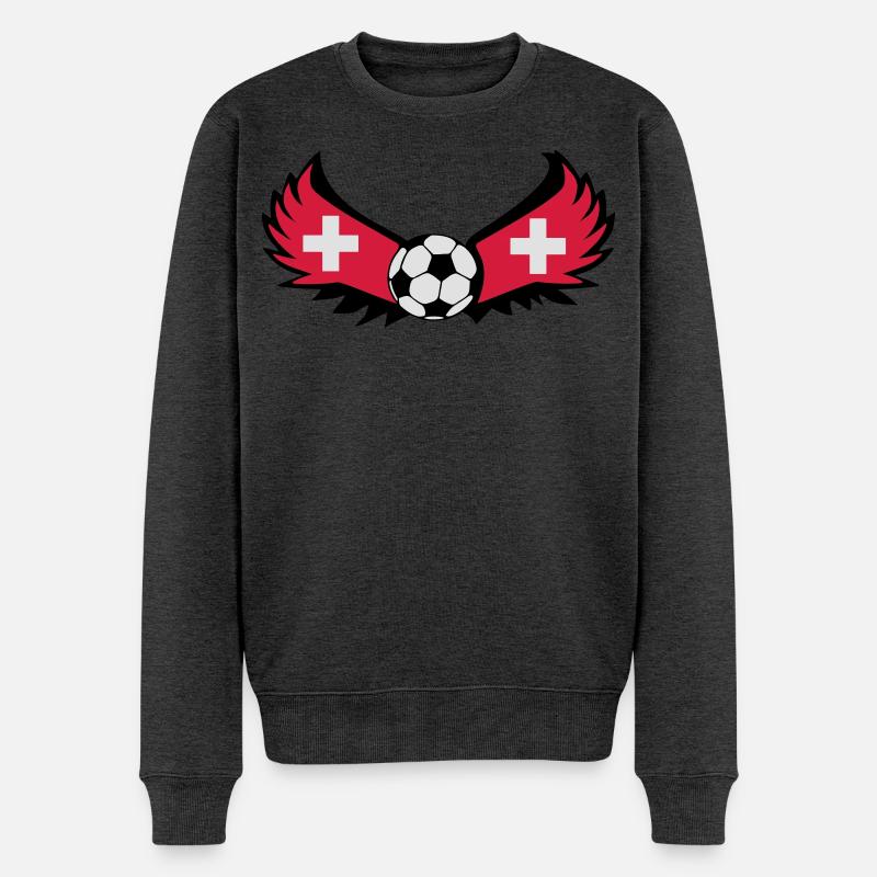 Schweizer Fussball - Männer Premium Bio Pullover - Anthrazit meliert