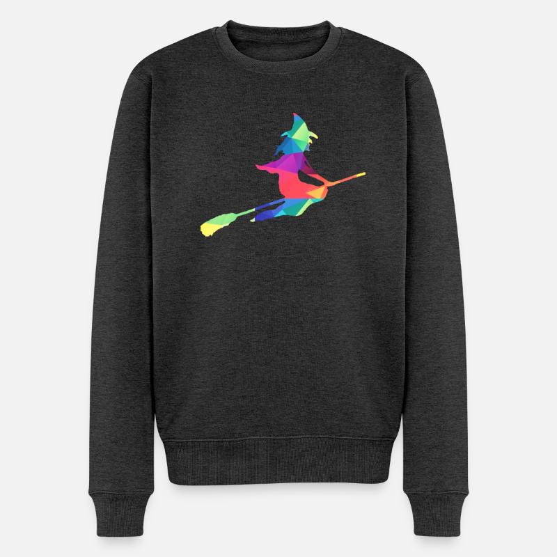 Bunte Hexe - Männer Premium Bio Pullover - Anthrazit meliert