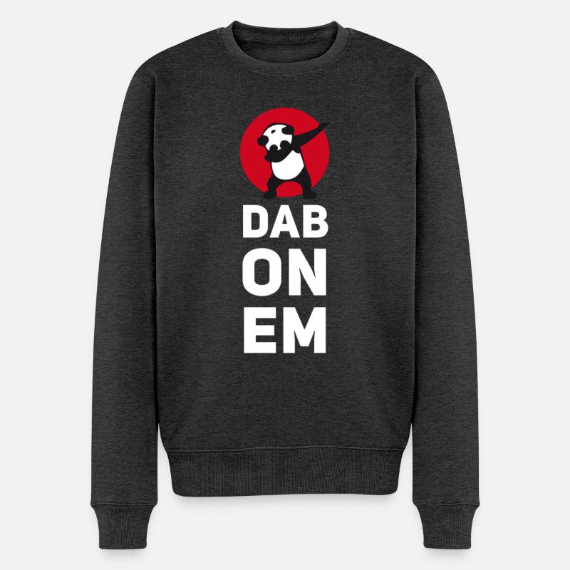 dab on em dabbing panda football touchdown mooving - Männer Premium Bio Pullover - Anthrazit meliert