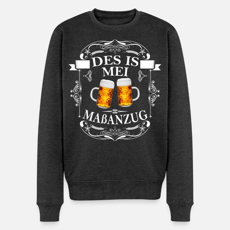 Massanzug - Männer Premium Bio Pullover - Anthrazit meliert