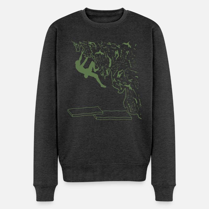 Bouldern aus Leidenschaft - Männer Premium Bio Pullover - Anthrazit meliert