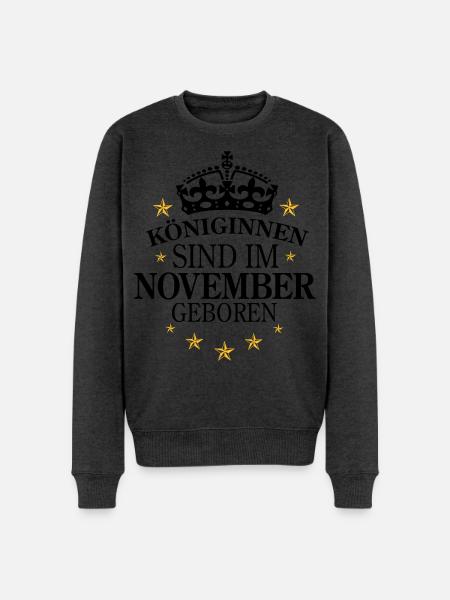 Königinnen November - Männer Premium Bio Pullover - Anthrazit meliert