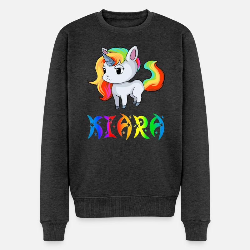 Kiara Einhorn - Männer Premium Bio Pullover - Anthrazit meliert