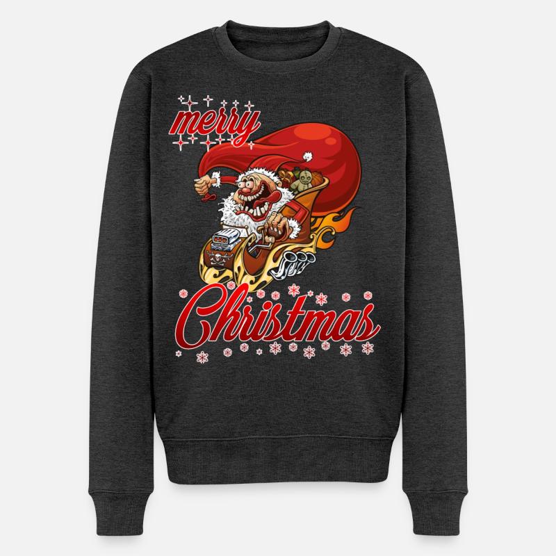 joyeux noël réglage père - Pull Premium bio Homme - anthracite chiné