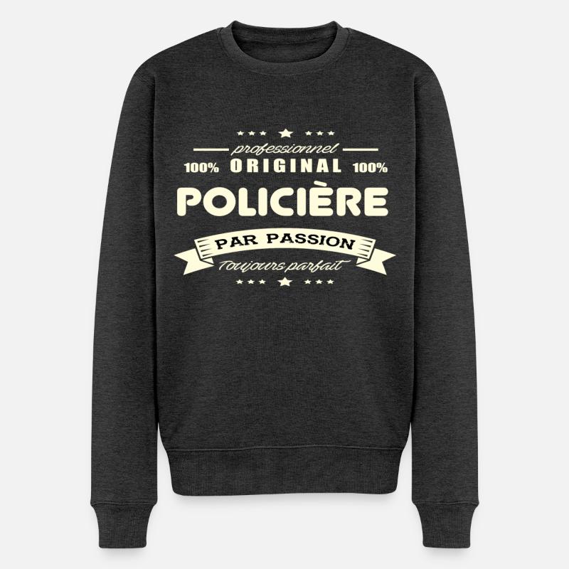 Policière Original - Pull Premium bio Homme - anthracite chiné