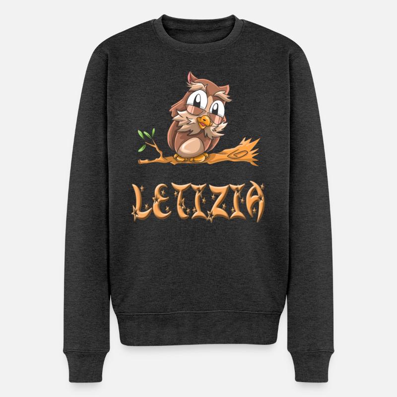 Eule Letizia - Männer Premium Bio Pullover - Anthrazit meliert