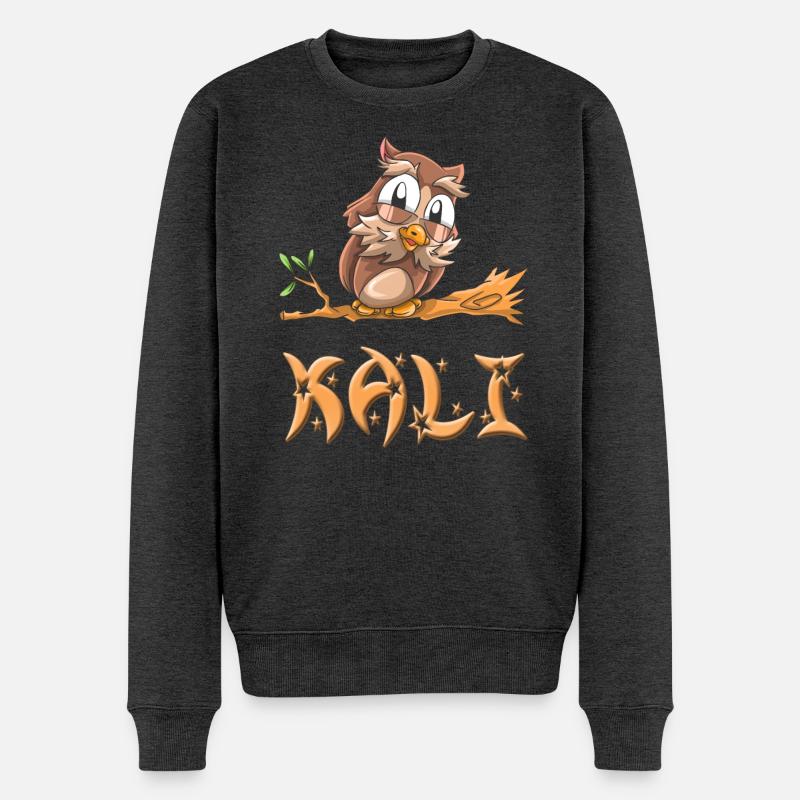 Hibou Kali - Pull Premium bio Homme - anthracite chiné