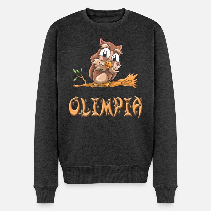 Eule Olimpia - Männer Premium Bio Pullover - Anthrazit meliert