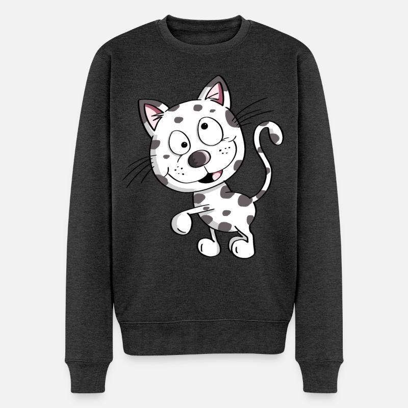 Chat mignon - Chats - Chat - Stubentiger - Pull Premium bio Homme - anthracite chiné