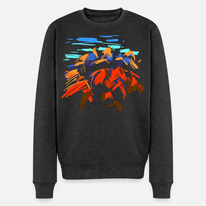 Berge - Männer Premium Bio Pullover - Anthrazit meliert