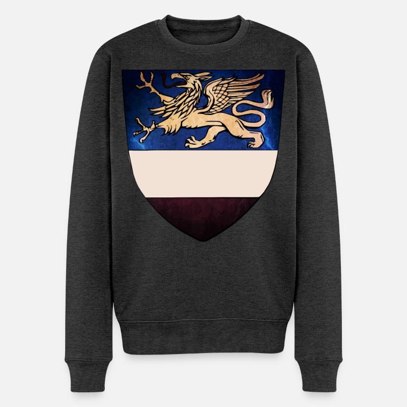 Rostocker Wappen-Variante - Männer Premium Bio Pullover - Anthrazit meliert