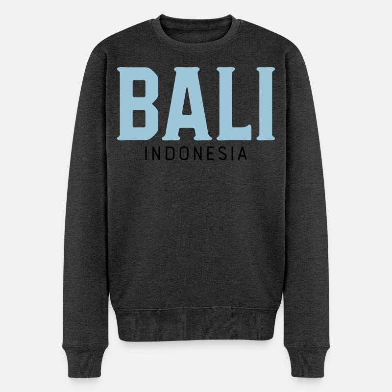 Bali - Männer Premium Bio Pullover - Anthrazit meliert