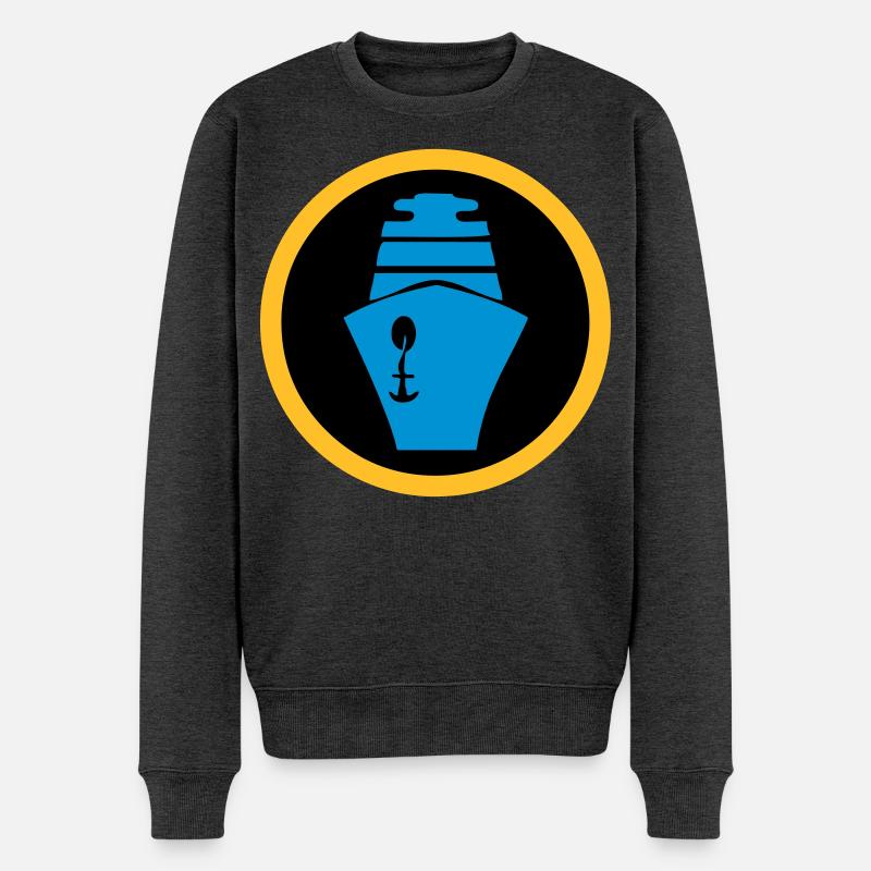 Schiff | Kreuzfahrt | Fähre - Männer Premium Bio Pullover - Anthrazit meliert
