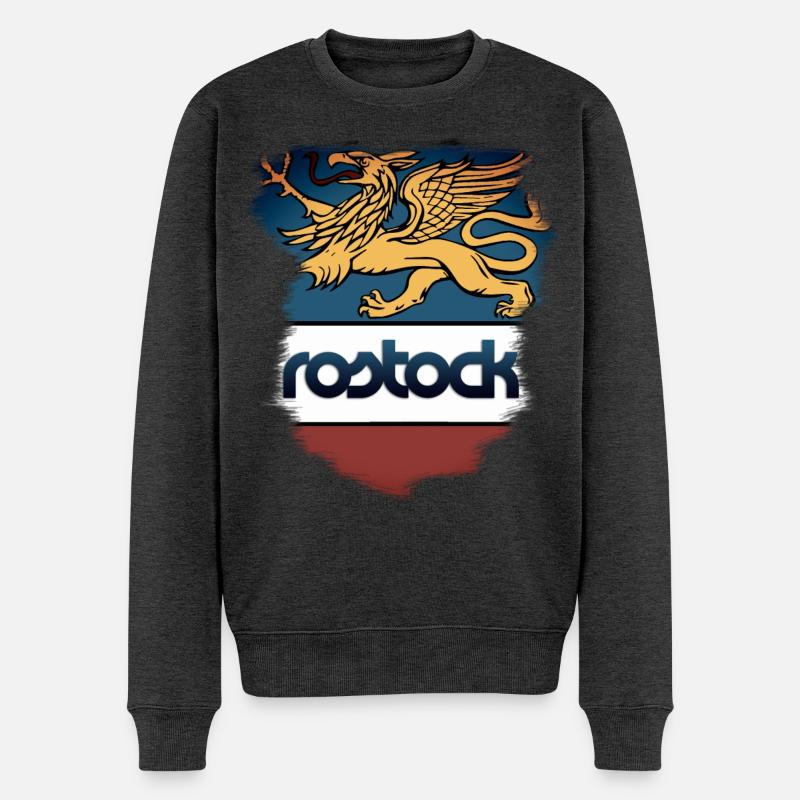 Rostock Wappen - Männer Premium Bio Pullover - Anthrazit meliert