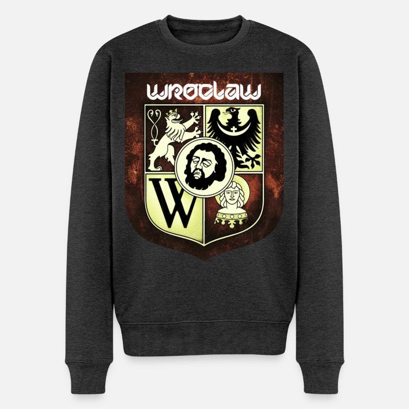 Breslau - Polen - Männer Premium Bio Pullover - Anthrazit meliert
