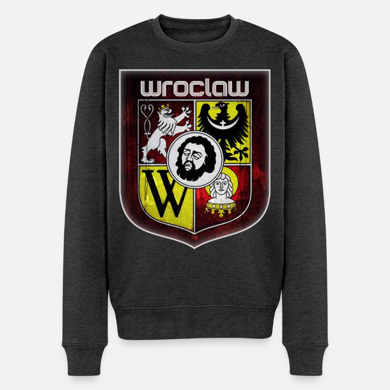 Breslau - Polen - Männer Premium Bio Pullover - Anthrazit meliert
