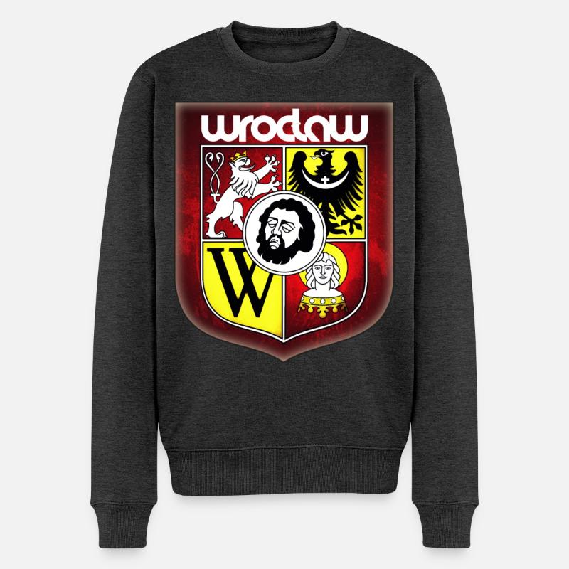 Breslau - Polen - Männer Premium Bio Pullover - Anthrazit meliert