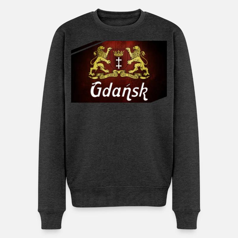Danzig - Polen - Männer Premium Bio Pullover - Anthrazit meliert