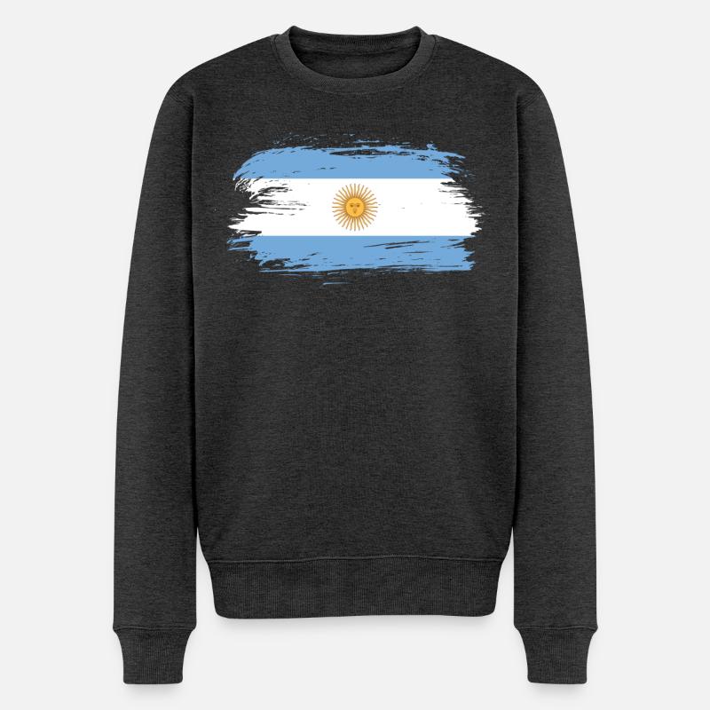 Argentinien Flagge / Geschenk Südamerika Cordoba - Männer Premium Bio Pullover - Anthrazit meliert