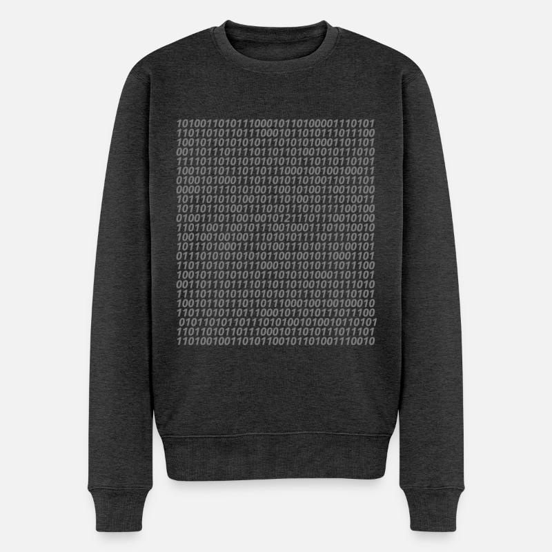 Logo de code binaire - Pull Premium bio Homme - anthracite chiné