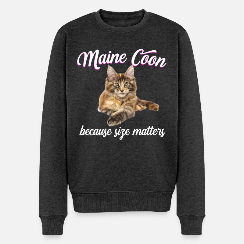 Maine Coon Cat - Maine Coon parce que la taille compte - Pull Premium bio Homme - anthracite chiné