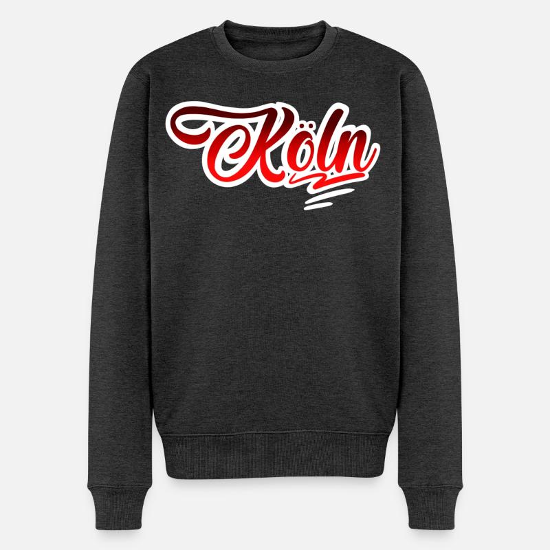 Köln - Männer Premium Bio Pullover - Anthrazit meliert