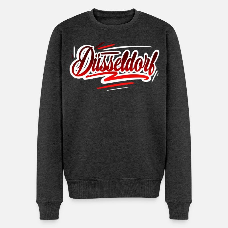 Düsseldorf - Männer Premium Bio Pullover - Anthrazit meliert
