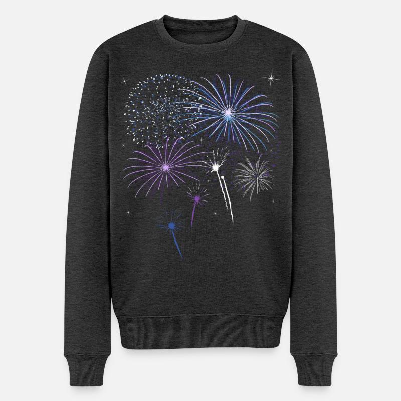 Feuerwerk Pyro Böller Countdown Silvester Party - Männer Premium Bio Pullover - Anthrazit meliert