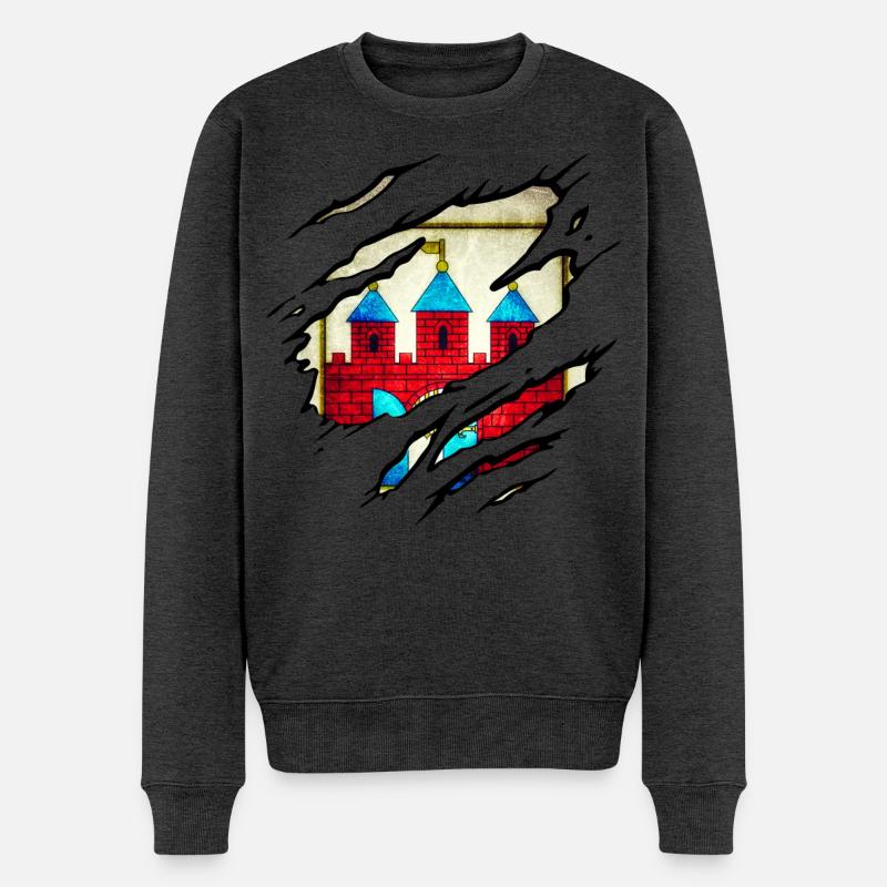 Bydgoszcz - Polen - Männer Premium Bio Pullover - Anthrazit meliert
