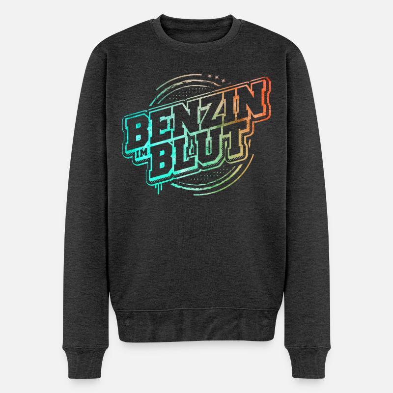 Benzin im Blut - Schrauber Bastler - Männer Premium Bio Pullover - Anthrazit meliert