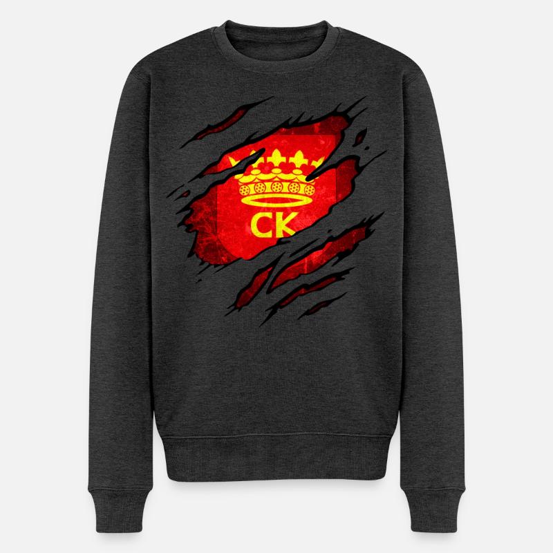 Kielce - Polen - Männer Premium Bio Pullover - Anthrazit meliert