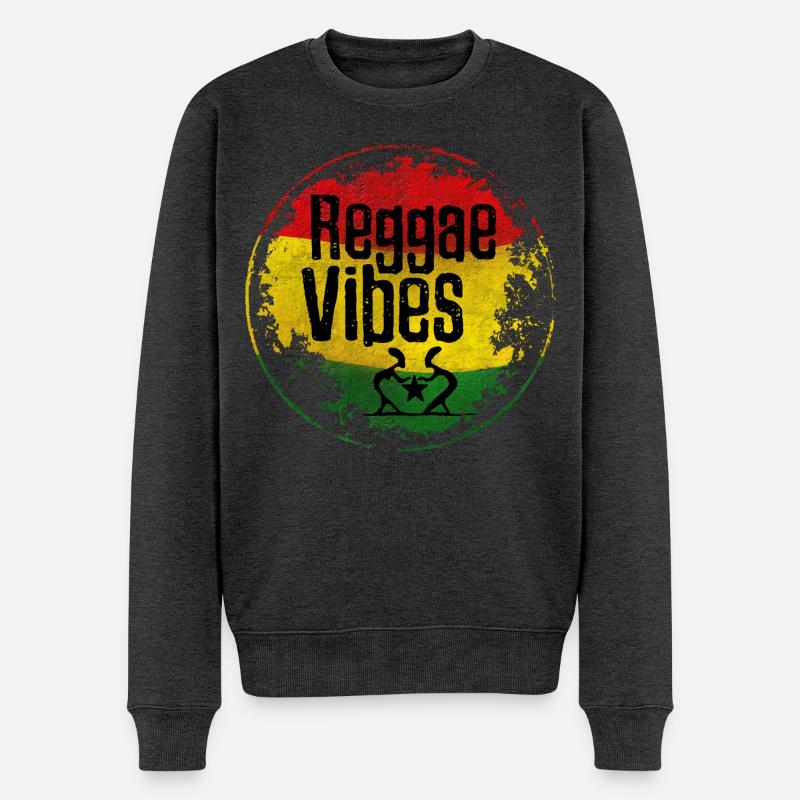 Reggae Vibes Paix Amour - Pull Premium bio Homme - anthracite chiné
