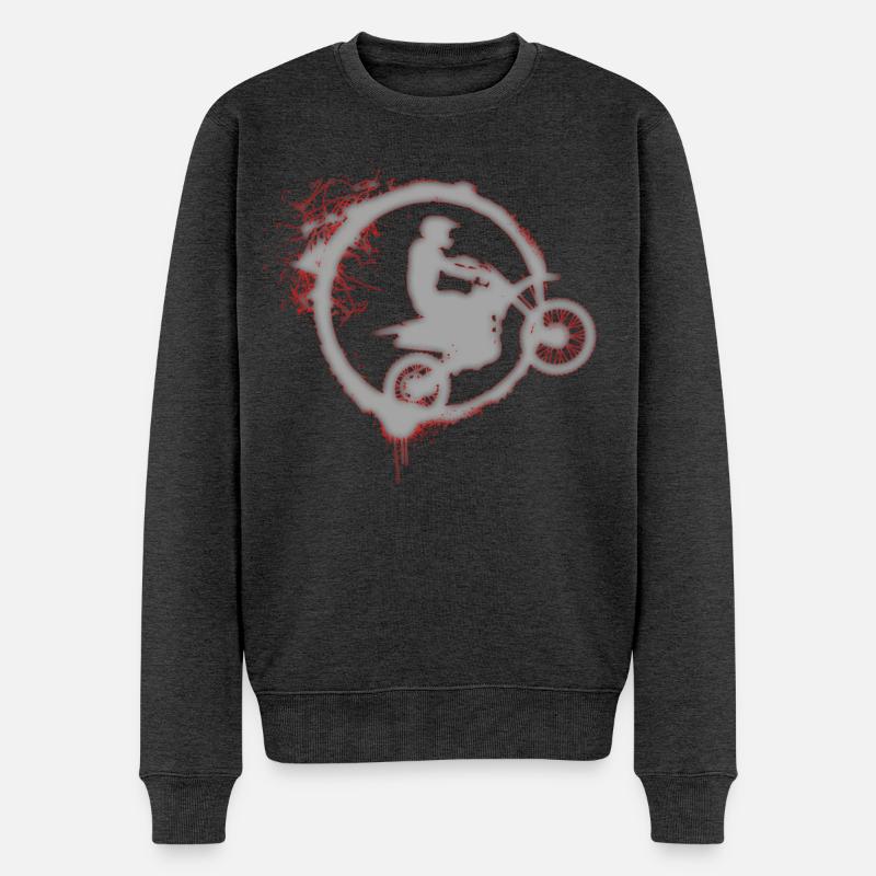 Motocross Motorrad Geschenk - Männer Premium Bio Pullover - Anthrazit meliert