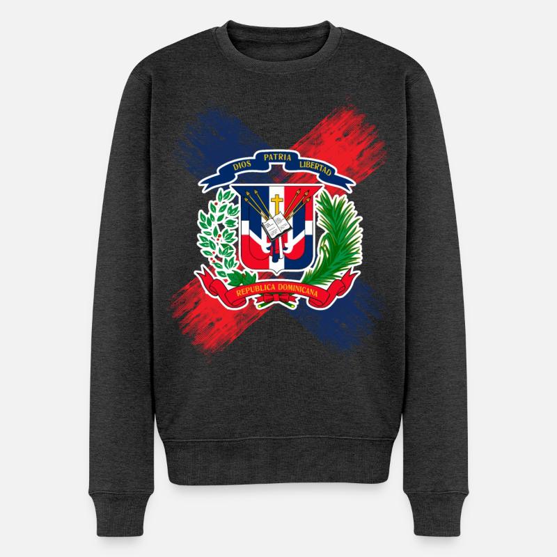 Dominikanische Republik - Männer Premium Bio Pullover - Anthrazit meliert