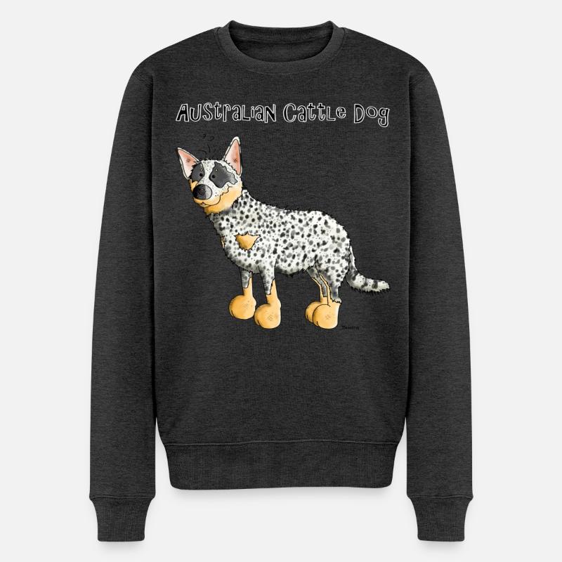 Bouvier Australien - Australian Cattle Dog - Pull Premium bio Homme - anthracite chiné