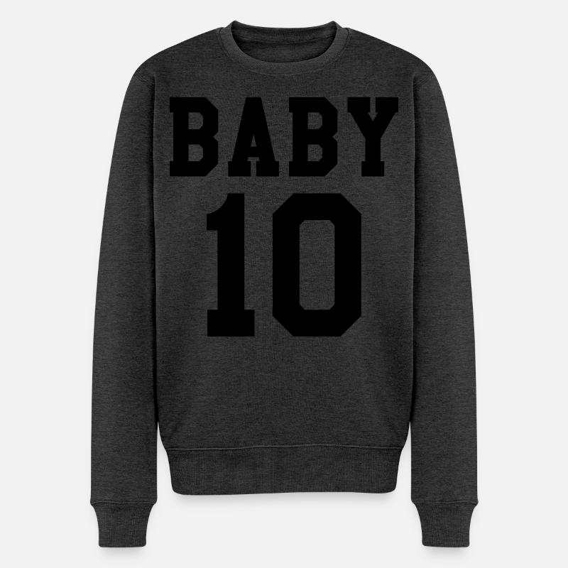 Baby 10 - Männer Premium Bio Pullover - Anthrazit meliert