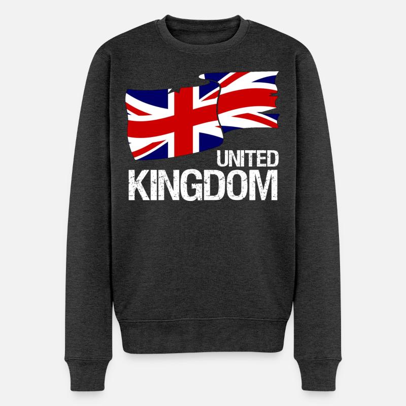 Drapeau britannique Union Jack - Design - Pull Premium bio Homme - anthracite chiné