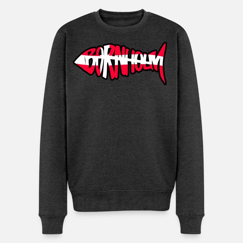 Bornholm Fisch - Männer Premium Bio Pullover - Anthrazit meliert